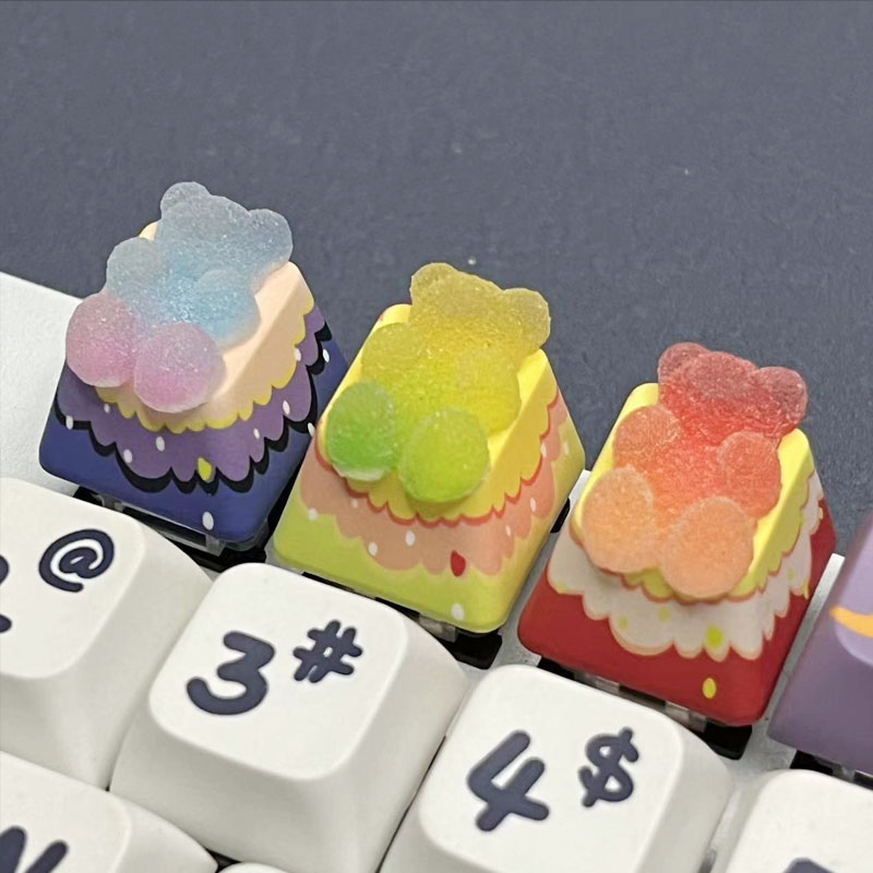 Gaming Accessories Aesthetic - Bear Keycaps Backlight Cherry MX Cross