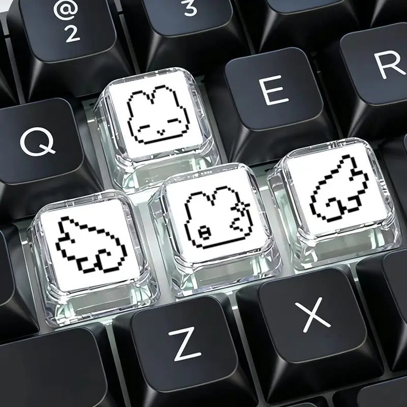 4pcs Cute Pixel Rabbit Express - Gaming Accessories Aesthetic ulasan dan harga